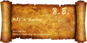 Mák Barna névjegykártya