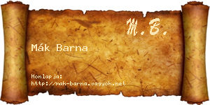 Mák Barna névjegykártya